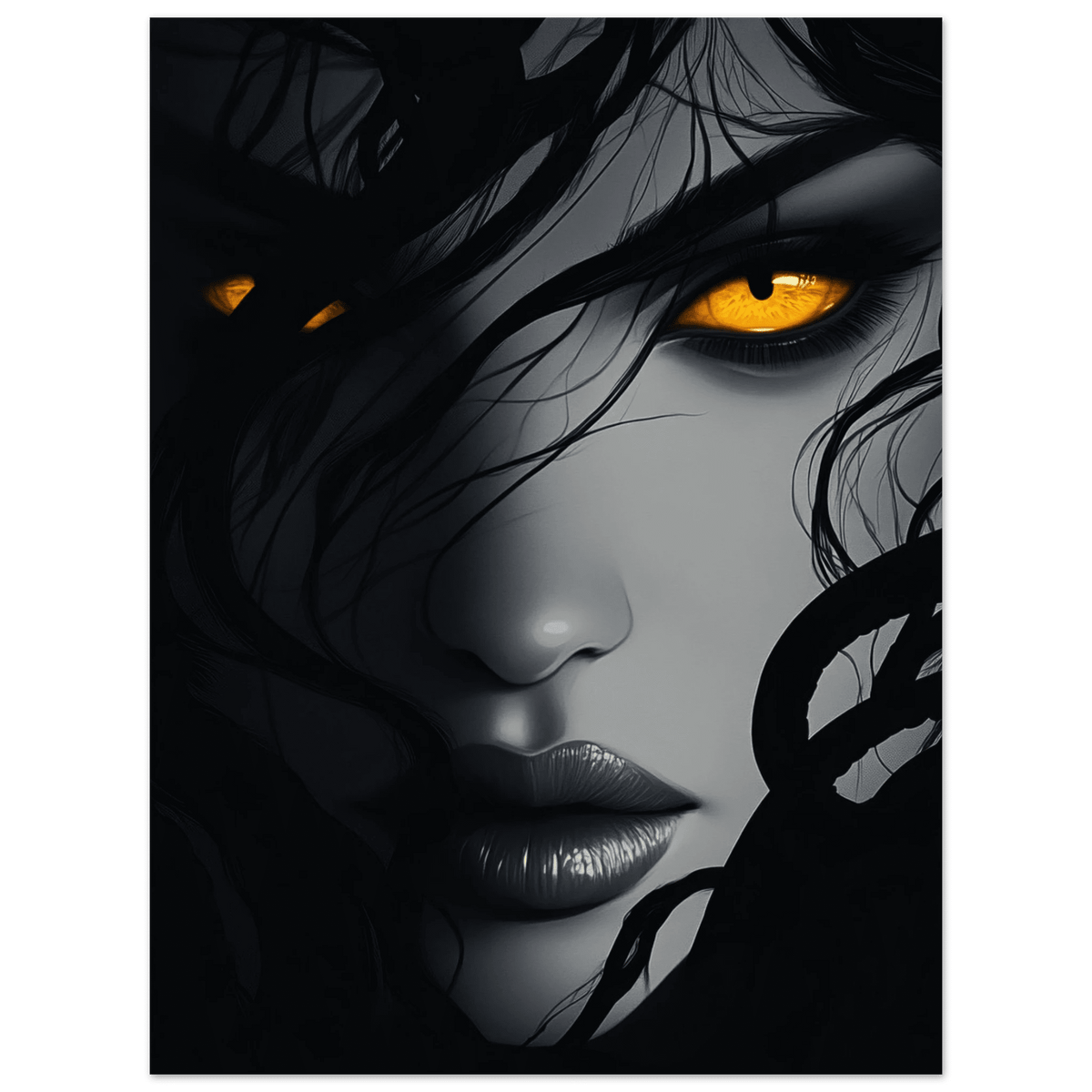 Minimalist Medusas Gaze Minimalism Tight - Focus 2 - Shop Ai Art WebShop - Digital Art online Store