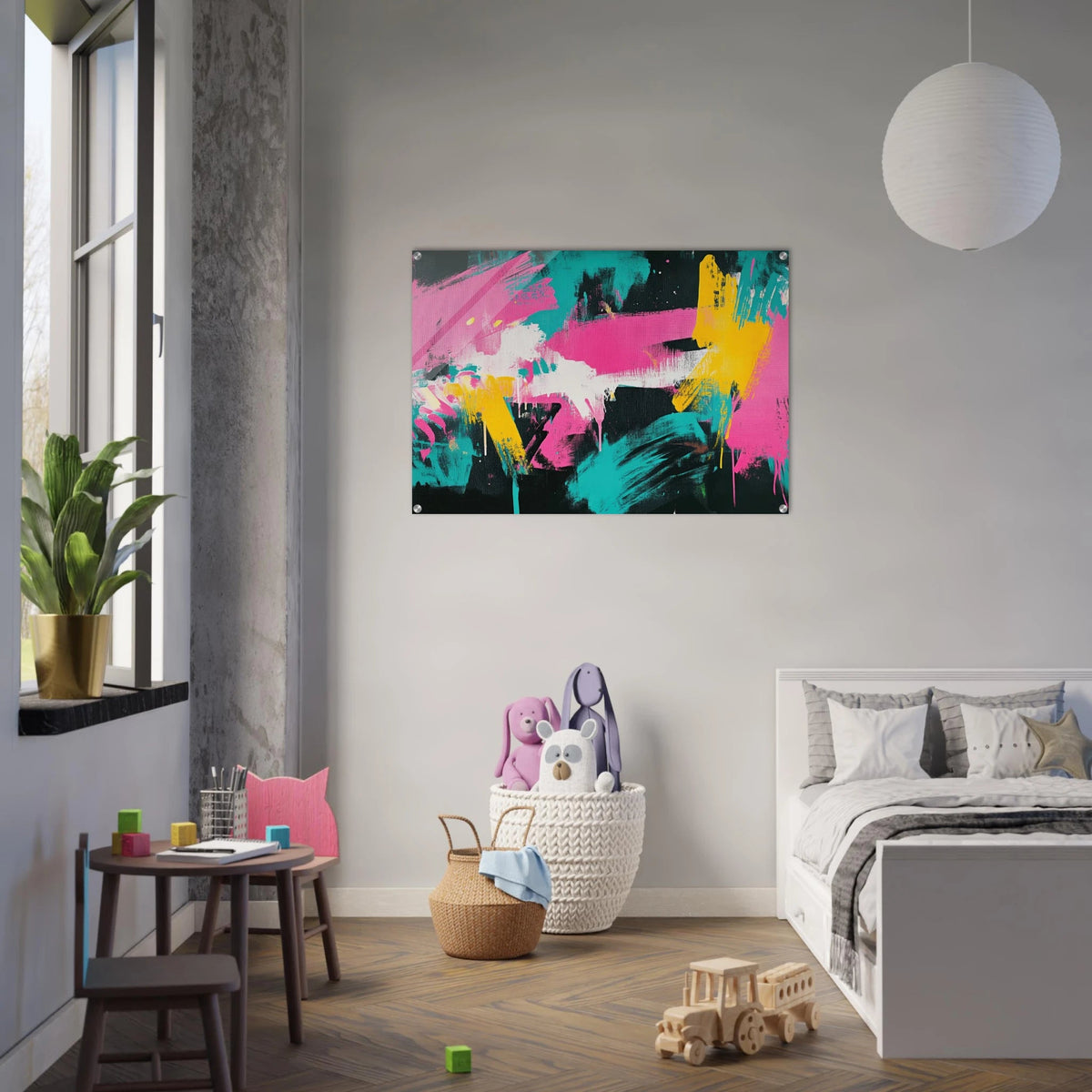 Neon Reverie An explosion of neon lights in pink - Shop Ai Art WebShop - Digital Art online Store