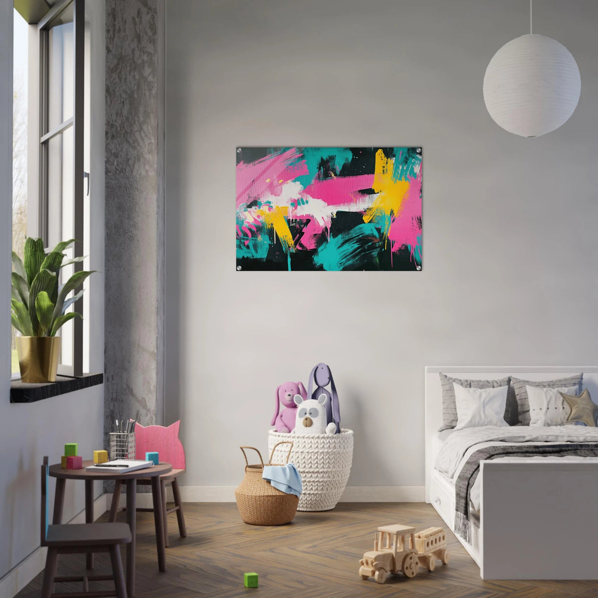 Neon Reverie An explosion of neon lights in pink - Shop Ai Art WebShop - Digital Art online Store