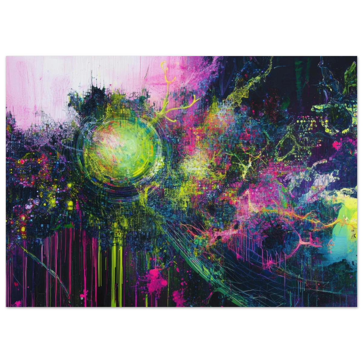 Neural Cataclysm A tangled web of luminous snap - Shop Ai Art WebShop - Digital Art online Store