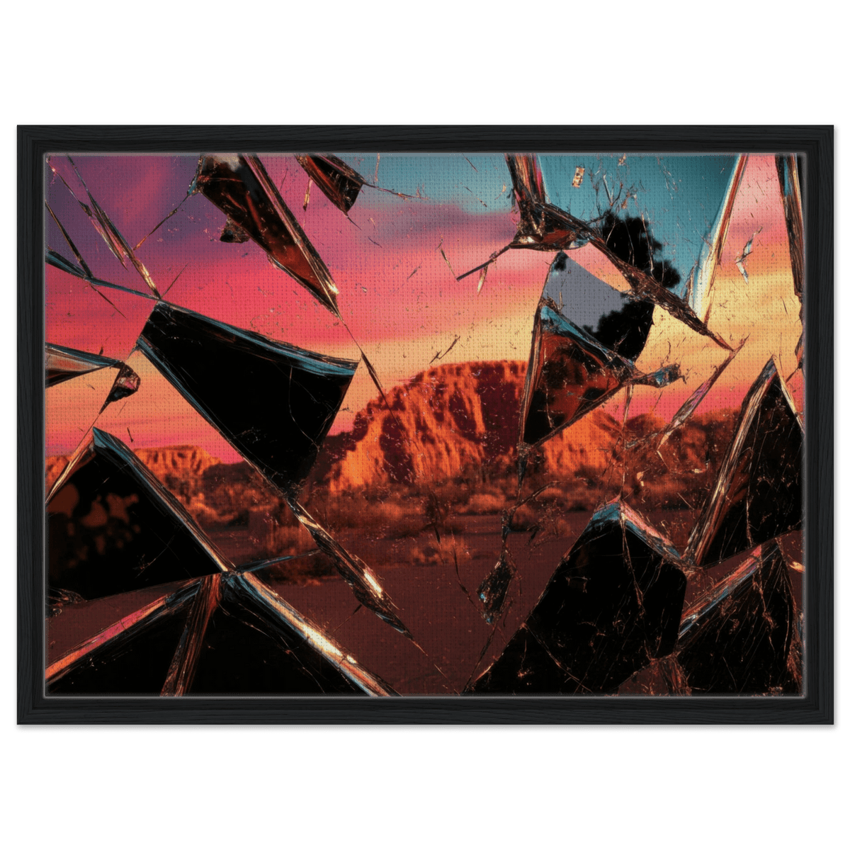 Obsidian Mirage Jagged shards of reflective black 2 - Shop Ai Art WebShop - Digital Art online Store