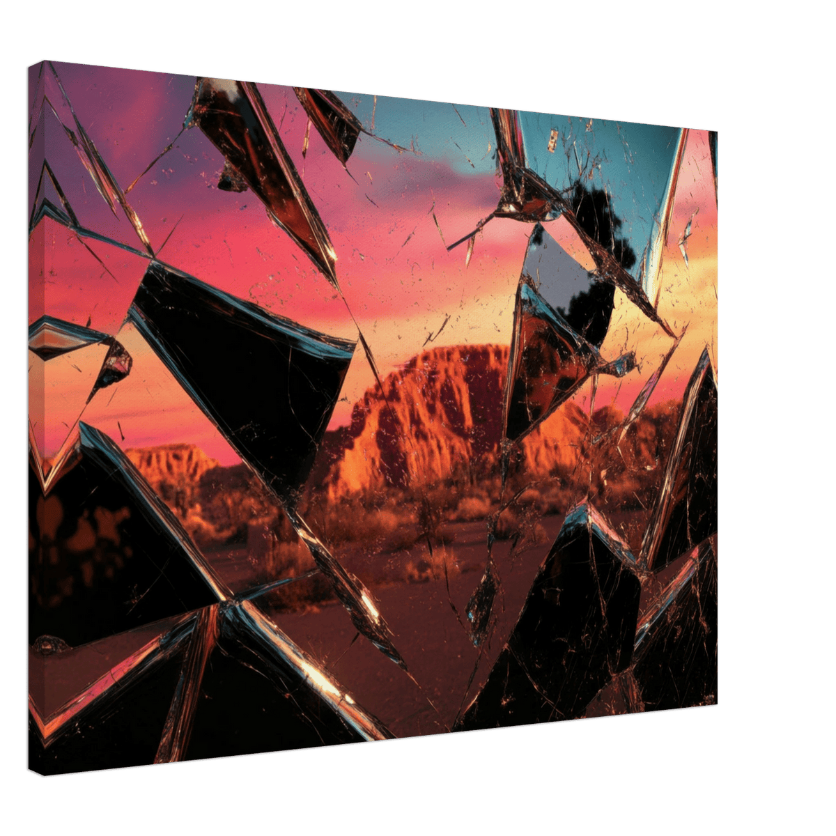 Obsidian Mirage Jagged shards of reflective black 2 - Shop Ai Art WebShop - Digital Art online Store