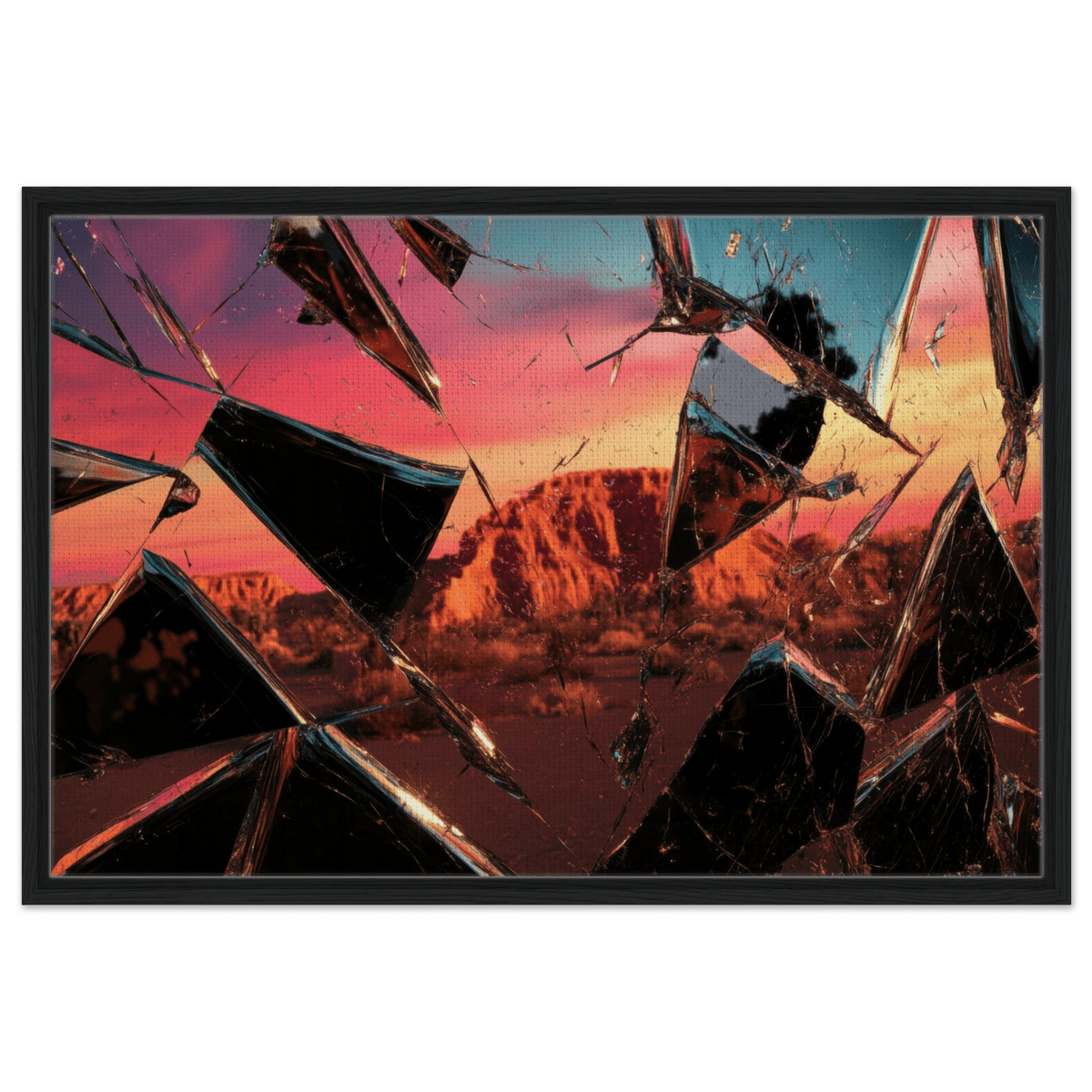Obsidian Mirage Jagged shards of reflective black 2 - Shop Ai Art WebShop - Digital Art online Store