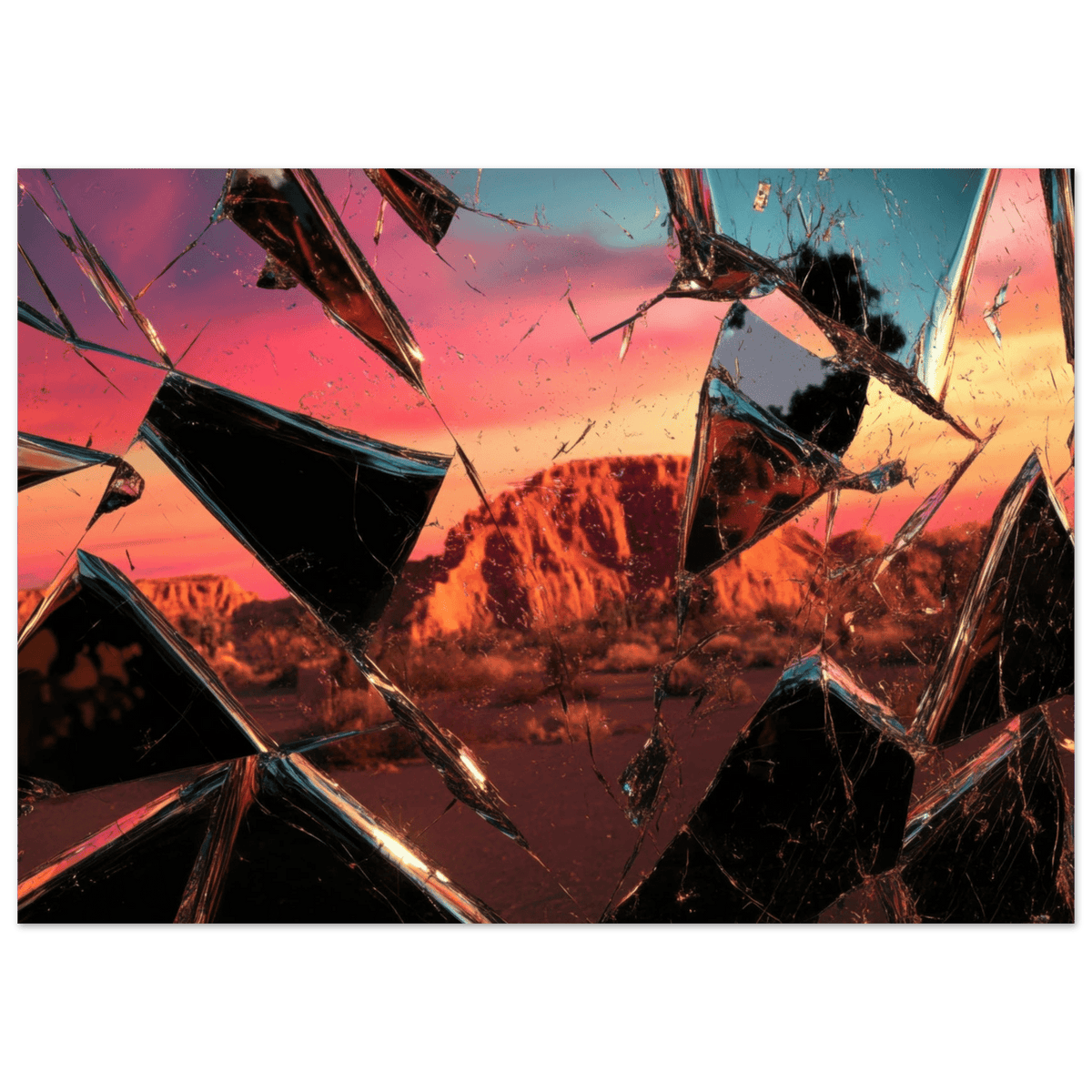 Obsidian Mirage Jagged shards of reflective black 2 - Shop Ai Art WebShop - Digital Art online Store