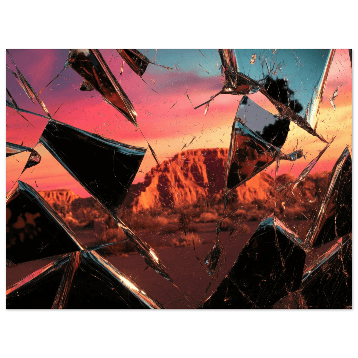 Obsidian Mirage Jagged shards of reflective black 2 - Shop Ai Art WebShop - Digital Art online Store