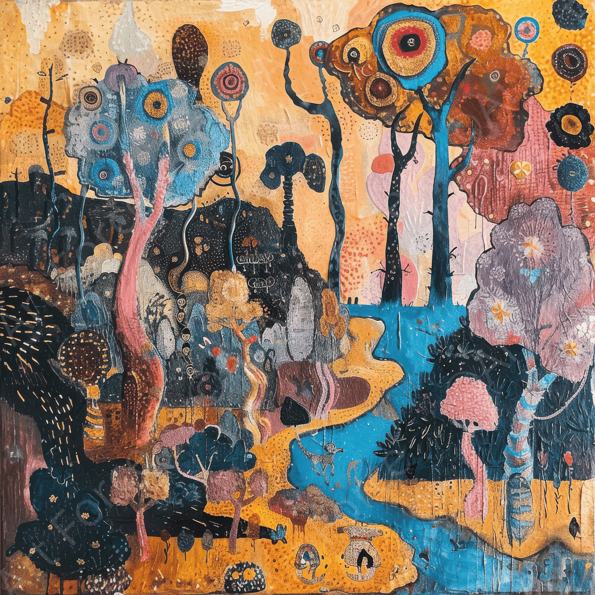 Old culture of Australia in abstract style 5 - Shop Ai Art WebShop - Digital Art online Store