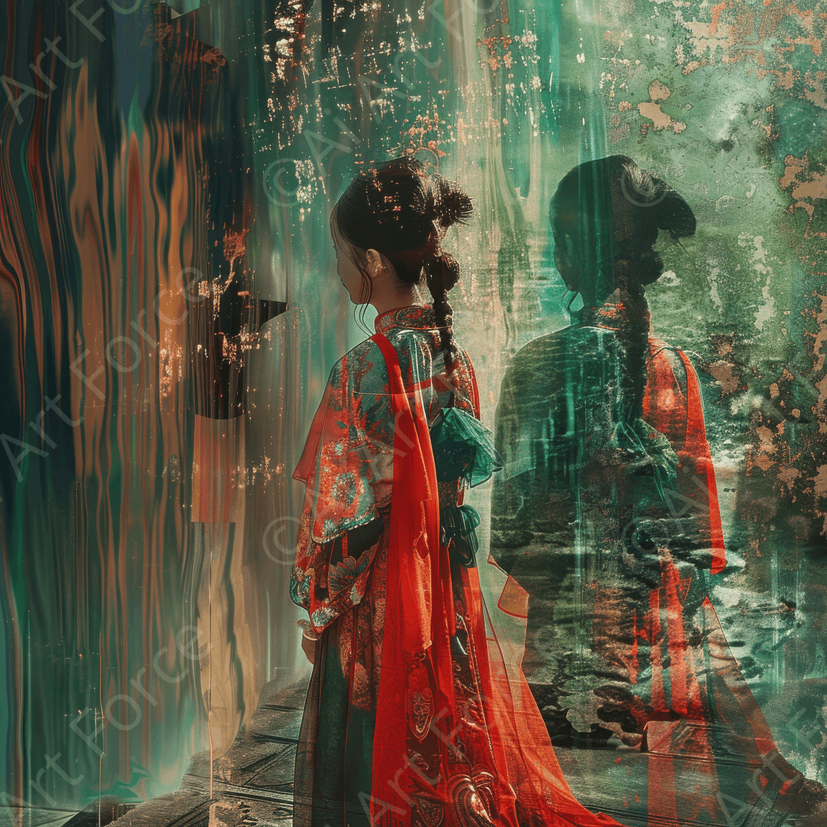 Old culture of China in abstract style 2 - Shop Ai Art WebShop - Digital Art online Store