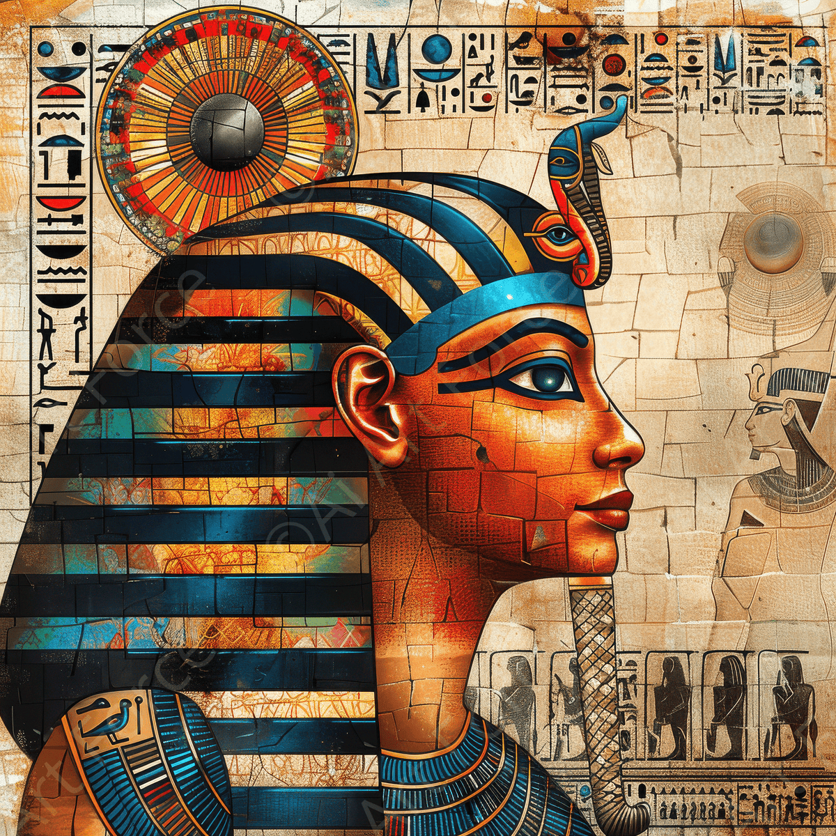 Old culture of Egypt in abstract style 2 - Shop Ai Art WebShop - Digital Art online Store