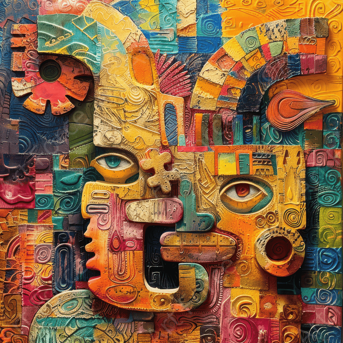 Old culture of peru in abstract style 2 - Shop Ai Art WebShop - Digital Art online Store