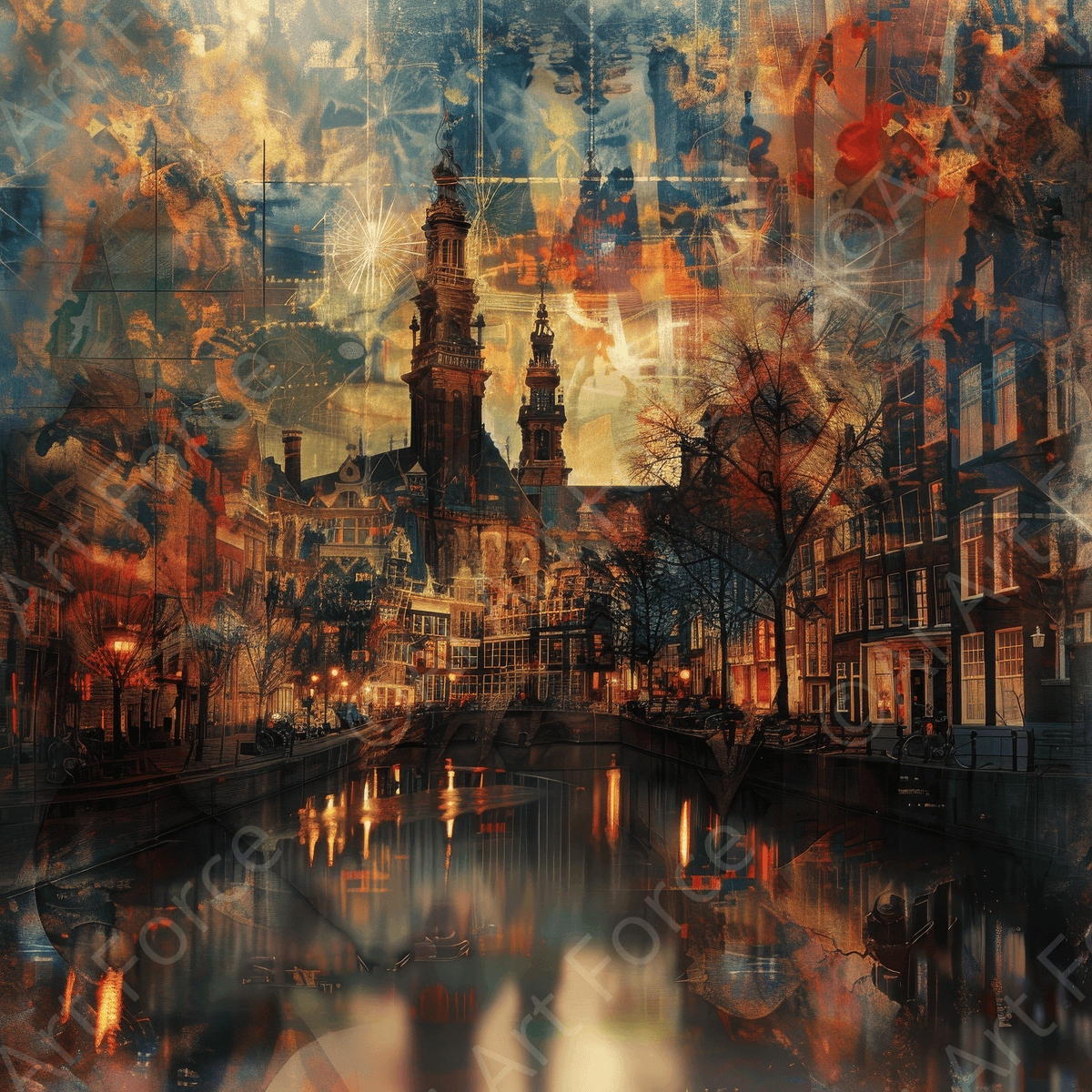 Old culture of the Netherlands in abstract style 2 - Shop Ai Art WebShop - Digital Art online Store