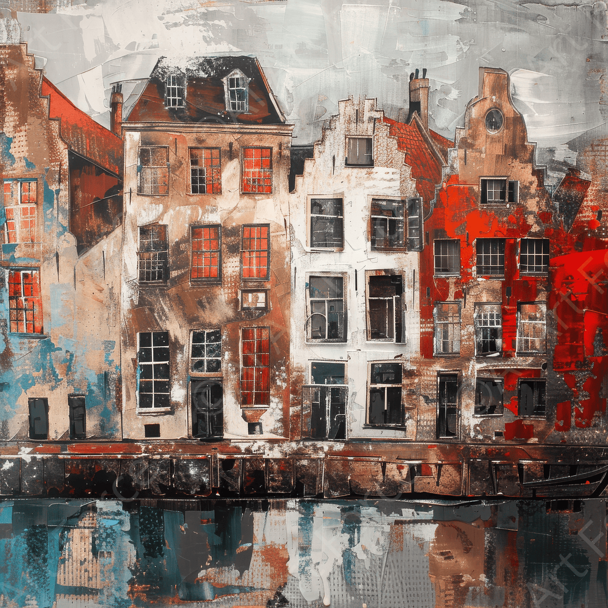 Old culture of the Netherlands in abstract style - Shop Ai Art WebShop - Digital Art online Store