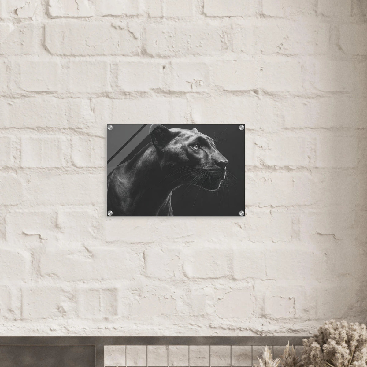 Panther Head in Monochrome Side Profile 1 - Shop Ai Art WebShop - Digital Art online Store