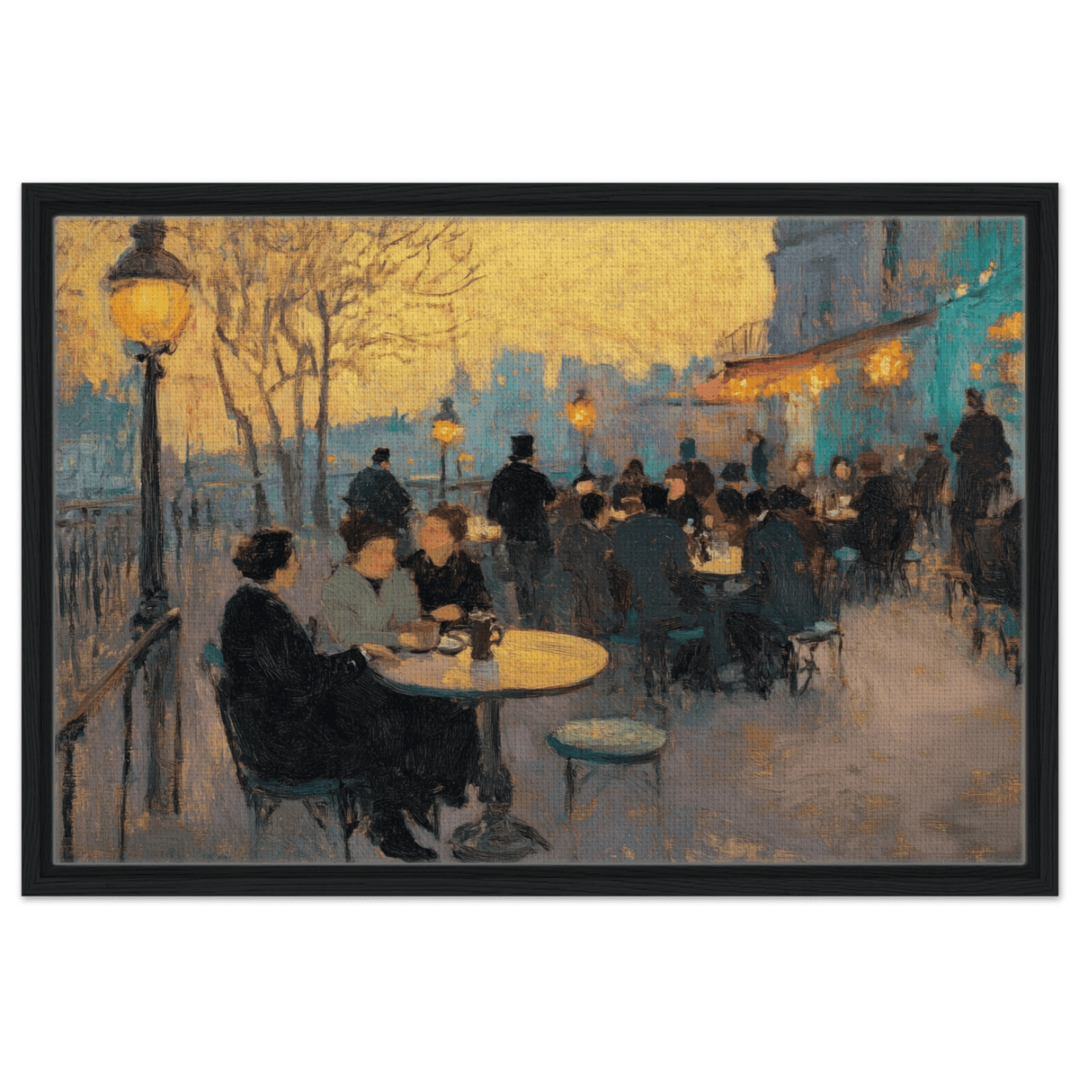 Parisian Cafe at Twilight A bustling cafe tears 2 - Shop Ai Art WebShop - Digital Art online Store