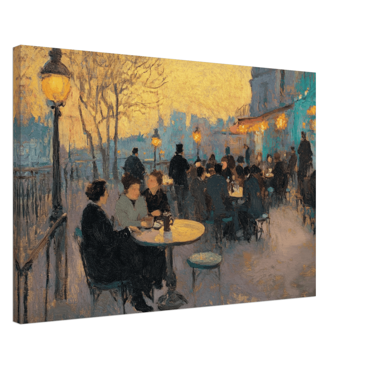 Parisian Cafe at Twilight A bustling cafe tears 2 - Shop Ai Art WebShop - Digital Art online Store