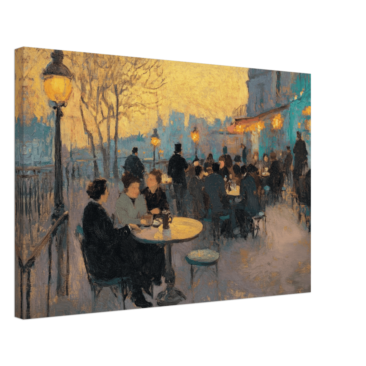 Parisian Cafe at Twilight A bustling cafe tears 2 - Shop Ai Art WebShop - Digital Art online Store