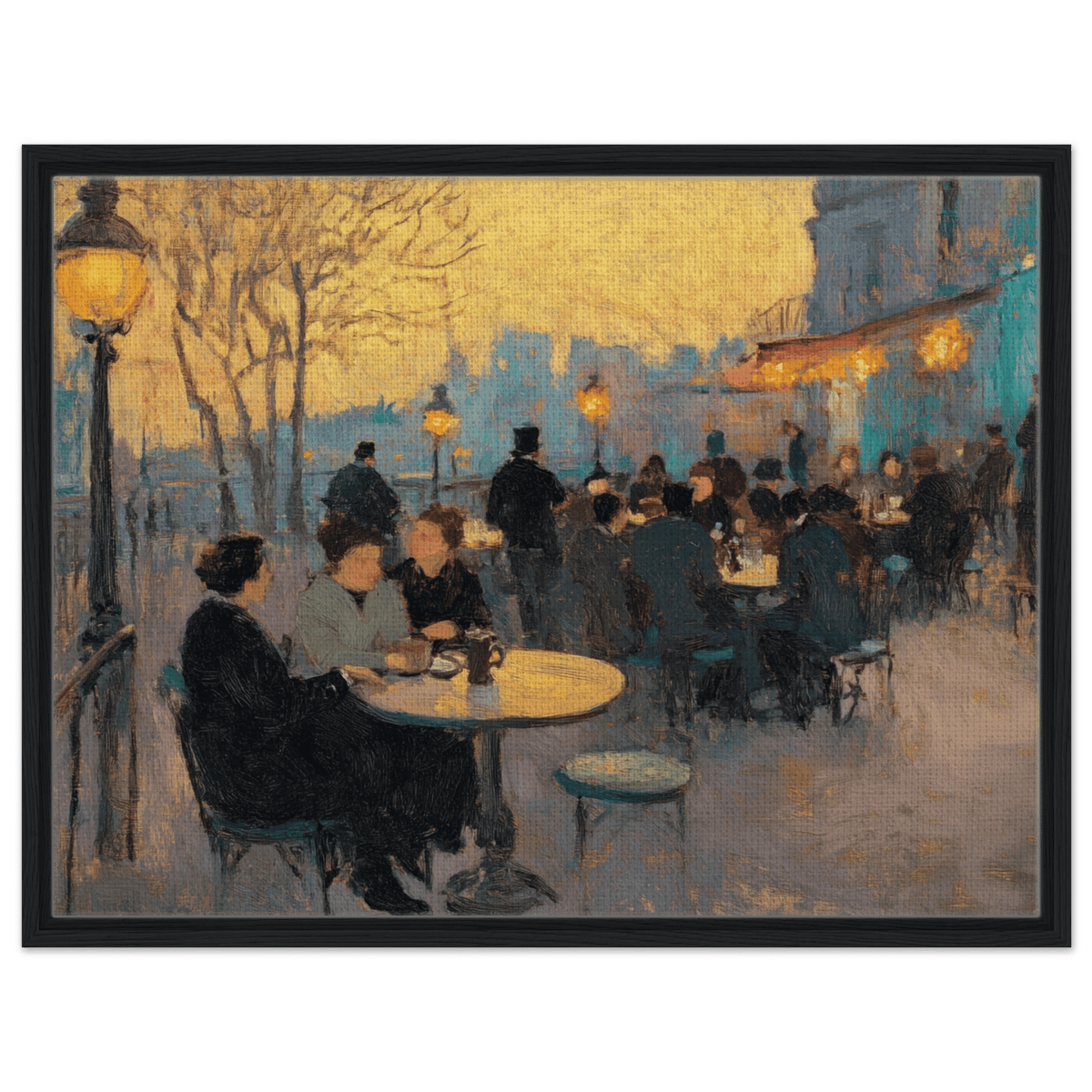 Parisian Cafe at Twilight A bustling cafe tears 2 - Shop Ai Art WebShop - Digital Art online Store