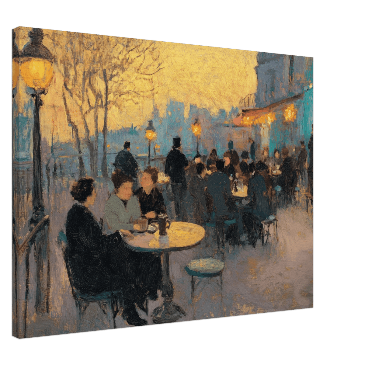 Parisian Cafe at Twilight A bustling cafe tears 2 - Shop Ai Art WebShop - Digital Art online Store
