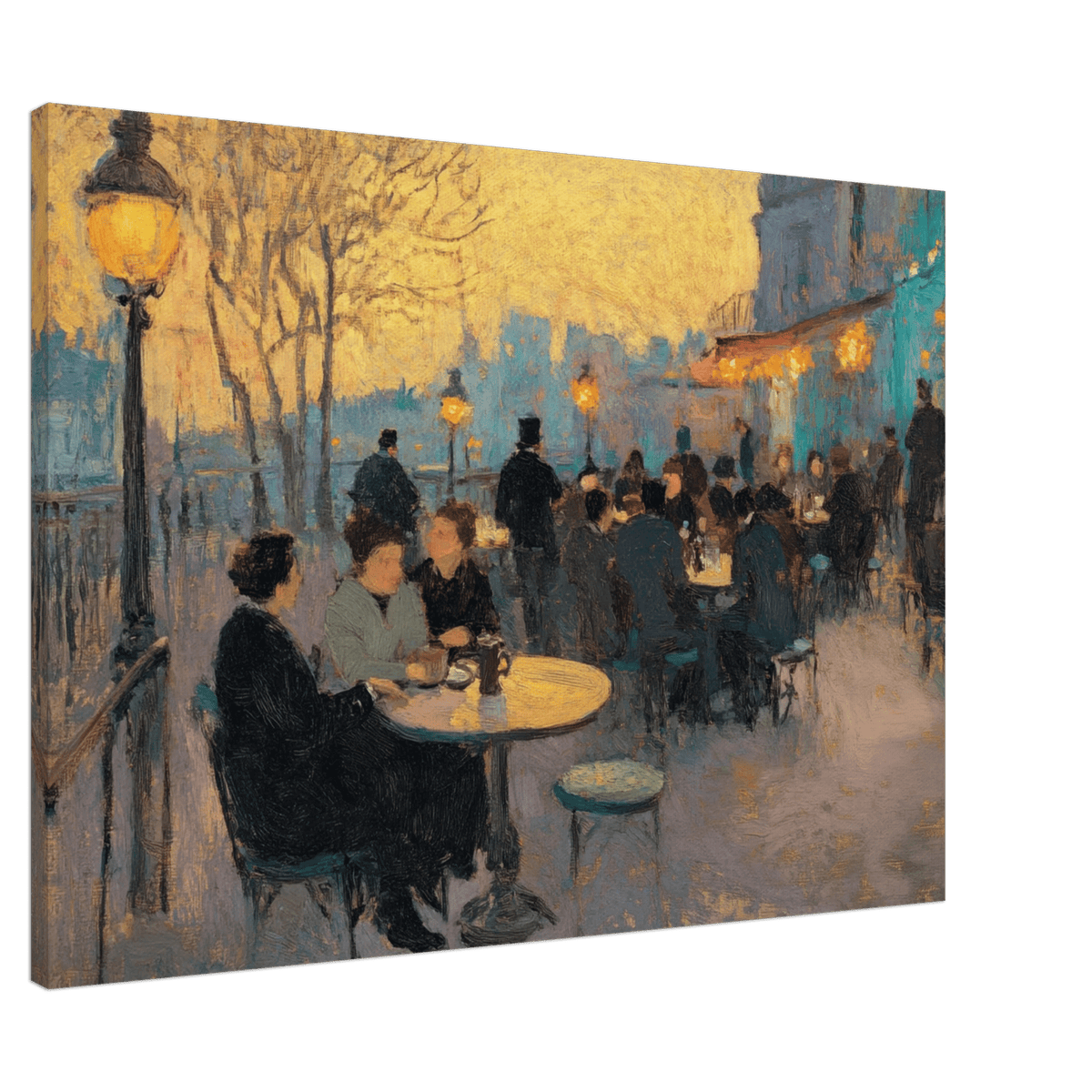 Parisian Cafe at Twilight A bustling cafe tears 2 - Shop Ai Art WebShop - Digital Art online Store