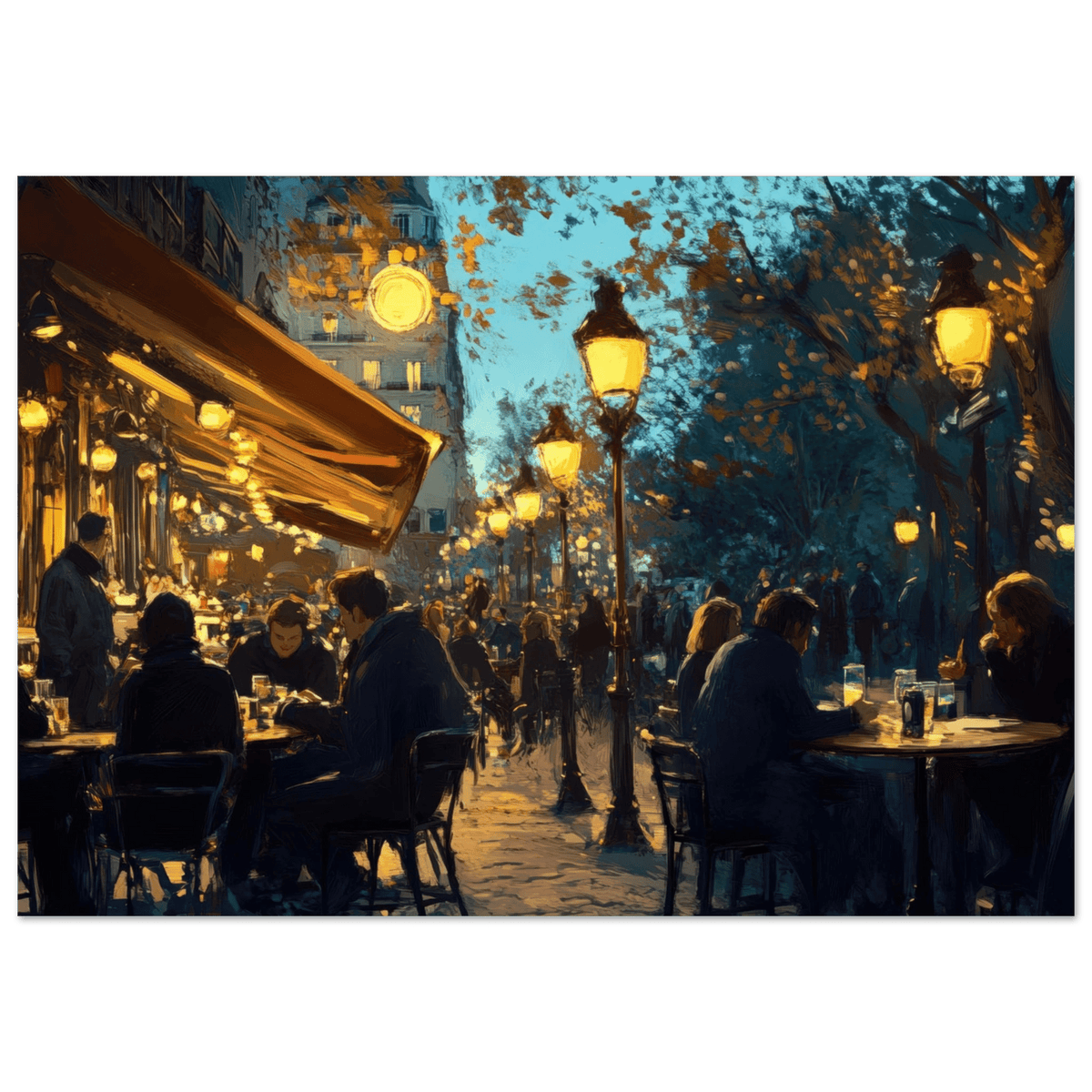 Parisian Cafe at Twilight A bustling cafe tears 3 - Shop Ai Art WebShop - Digital Art online Store