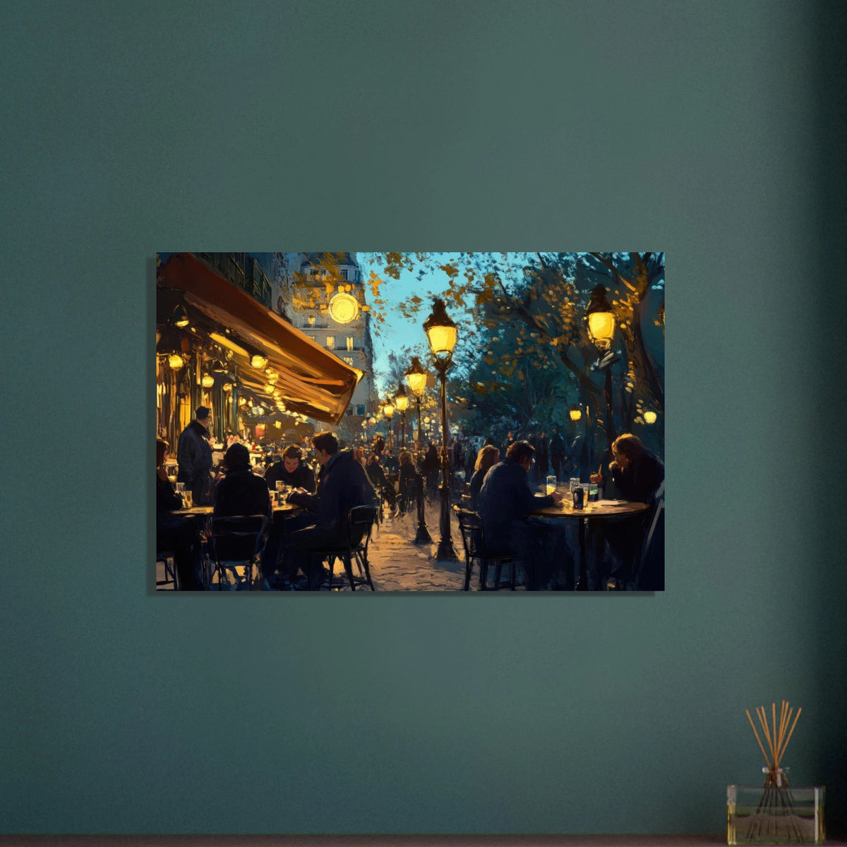 Parisian Cafe at Twilight A bustling cafe tears 3 - Shop Ai Art WebShop - Digital Art online Store