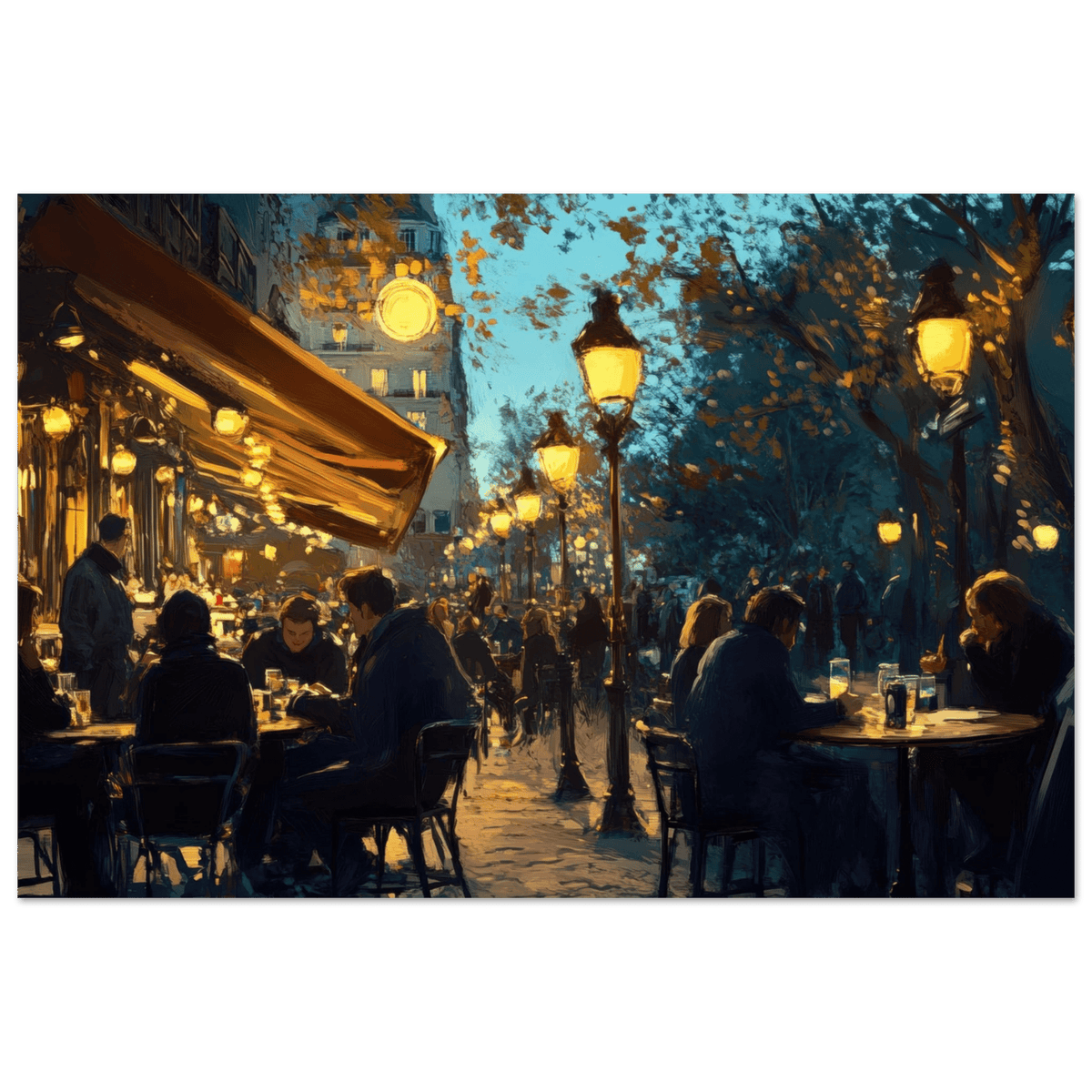 Parisian Cafe at Twilight A bustling cafe tears 3 - Shop Ai Art WebShop - Digital Art online Store