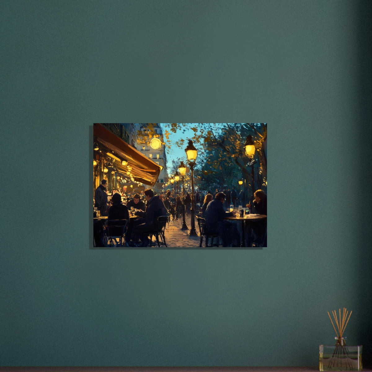 Parisian Cafe at Twilight A bustling cafe tears 3 - Shop Ai Art WebShop - Digital Art online Store