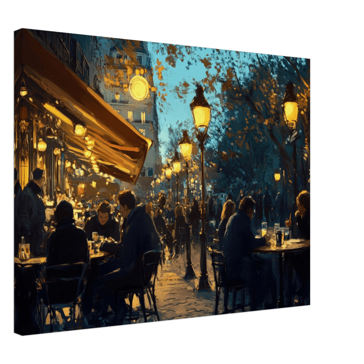 Parisian Cafe at Twilight A bustling cafe tears 3 - Shop Ai Art WebShop - Digital Art online Store