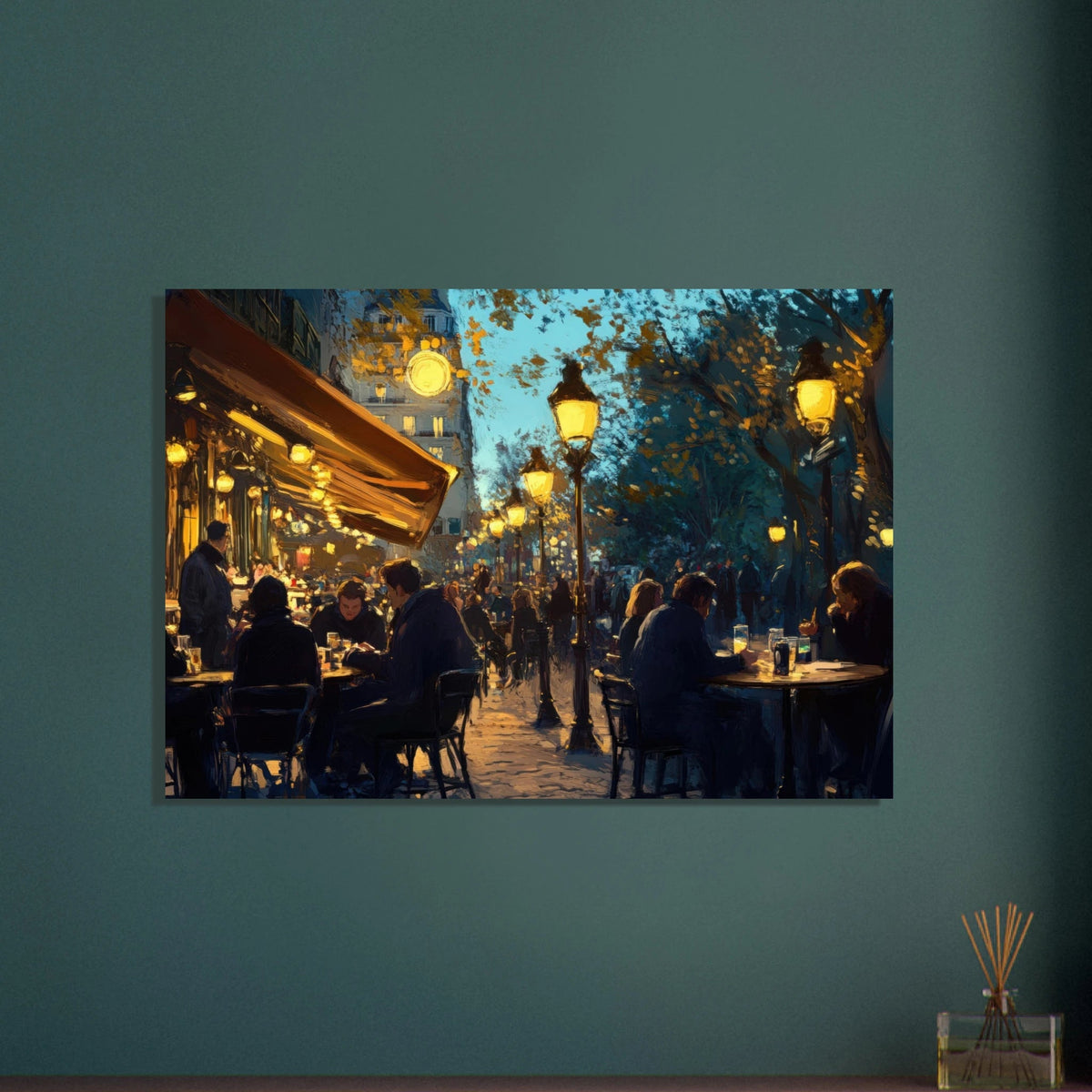 Parisian Cafe at Twilight A bustling cafe tears 3 - Shop Ai Art WebShop - Digital Art online Store