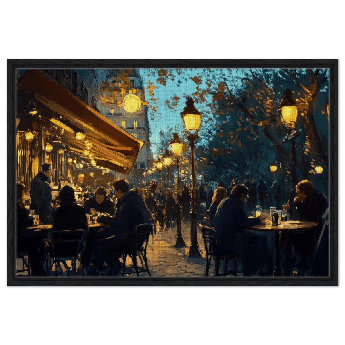 Parisian Cafe at Twilight A bustling cafe tears 3 - Shop Ai Art WebShop - Digital Art online Store