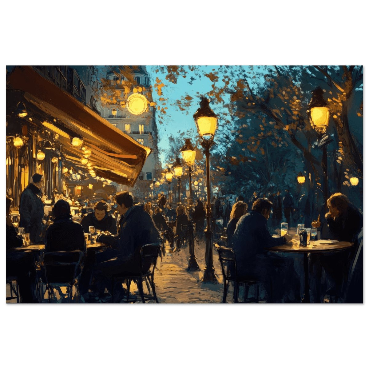 Parisian Cafe at Twilight A bustling cafe tears 3 - Shop Ai Art WebShop - Digital Art online Store