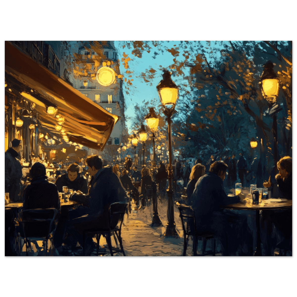 Parisian Cafe at Twilight A bustling cafe tears 3 - Shop Ai Art WebShop - Digital Art online Store