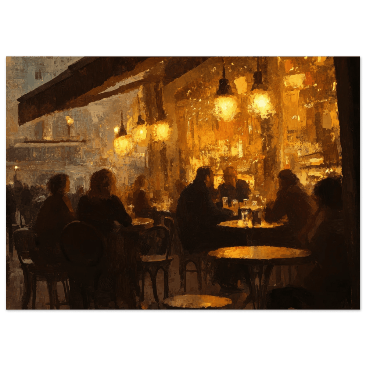 Parisian Cafe at Twilight A bustling cafe tears 4 - Shop Ai Art WebShop - Digital Art online Store