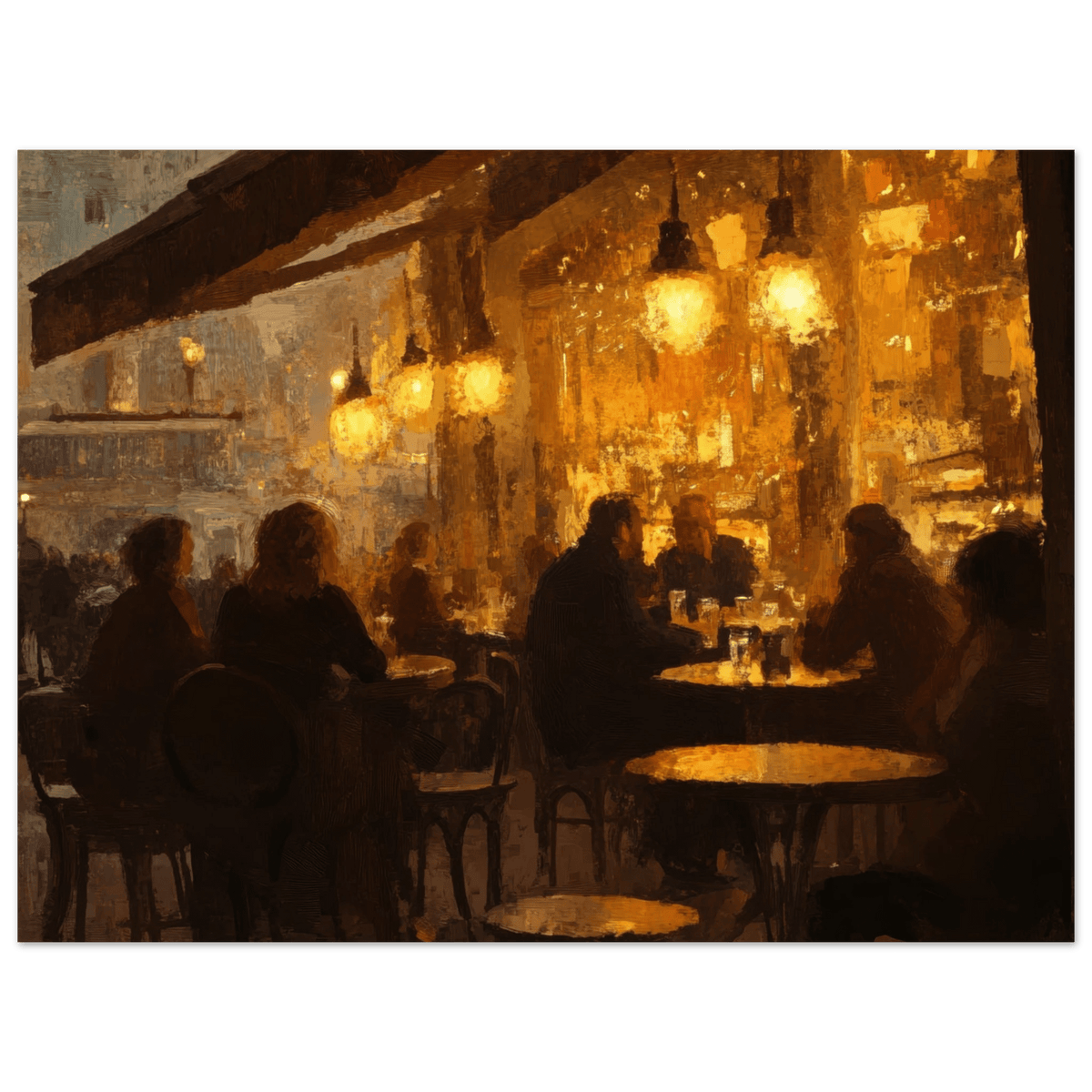 Parisian Cafe at Twilight A bustling cafe tears 4 - Shop Ai Art WebShop - Digital Art online Store