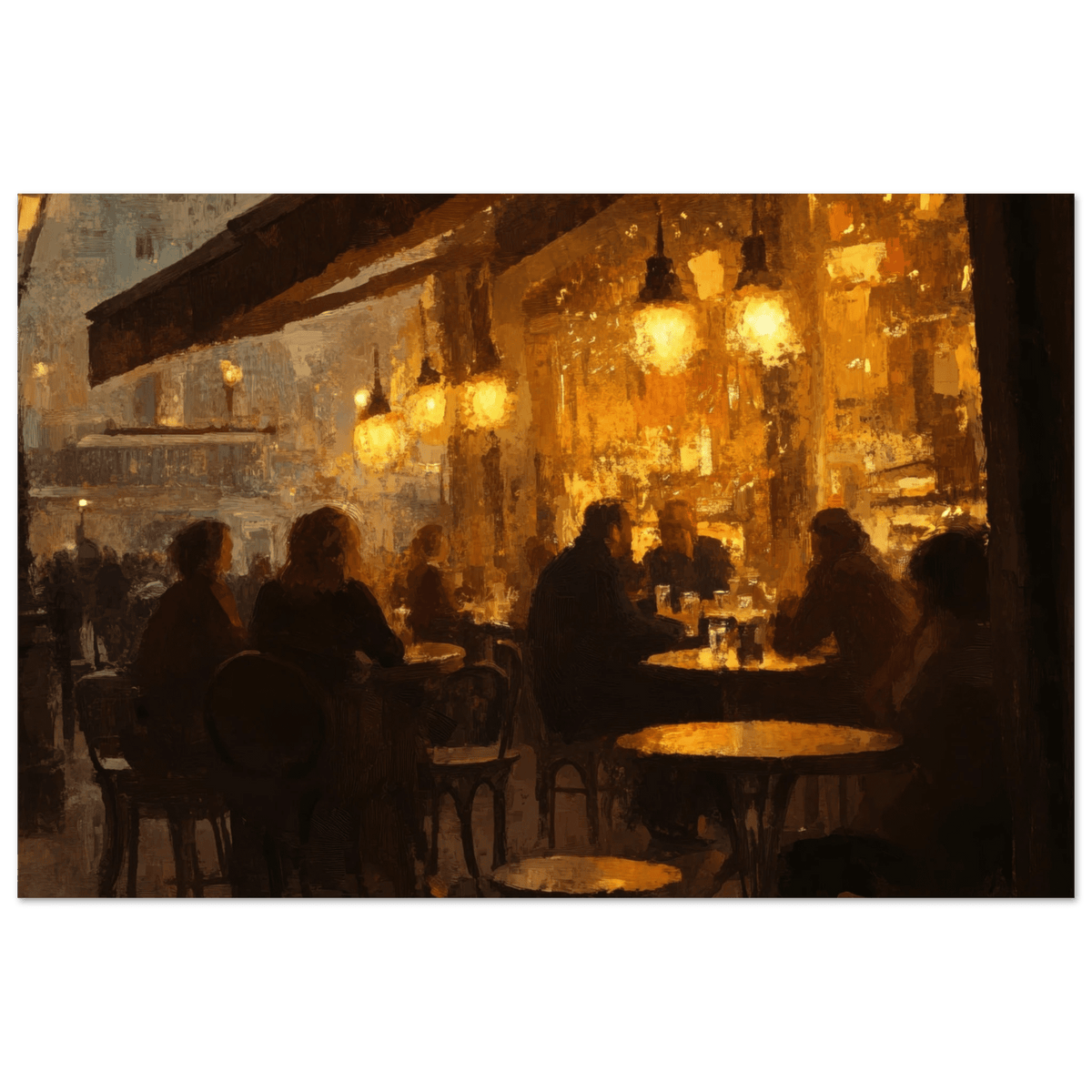Parisian Cafe at Twilight A bustling cafe tears 4 - Shop Ai Art WebShop - Digital Art online Store