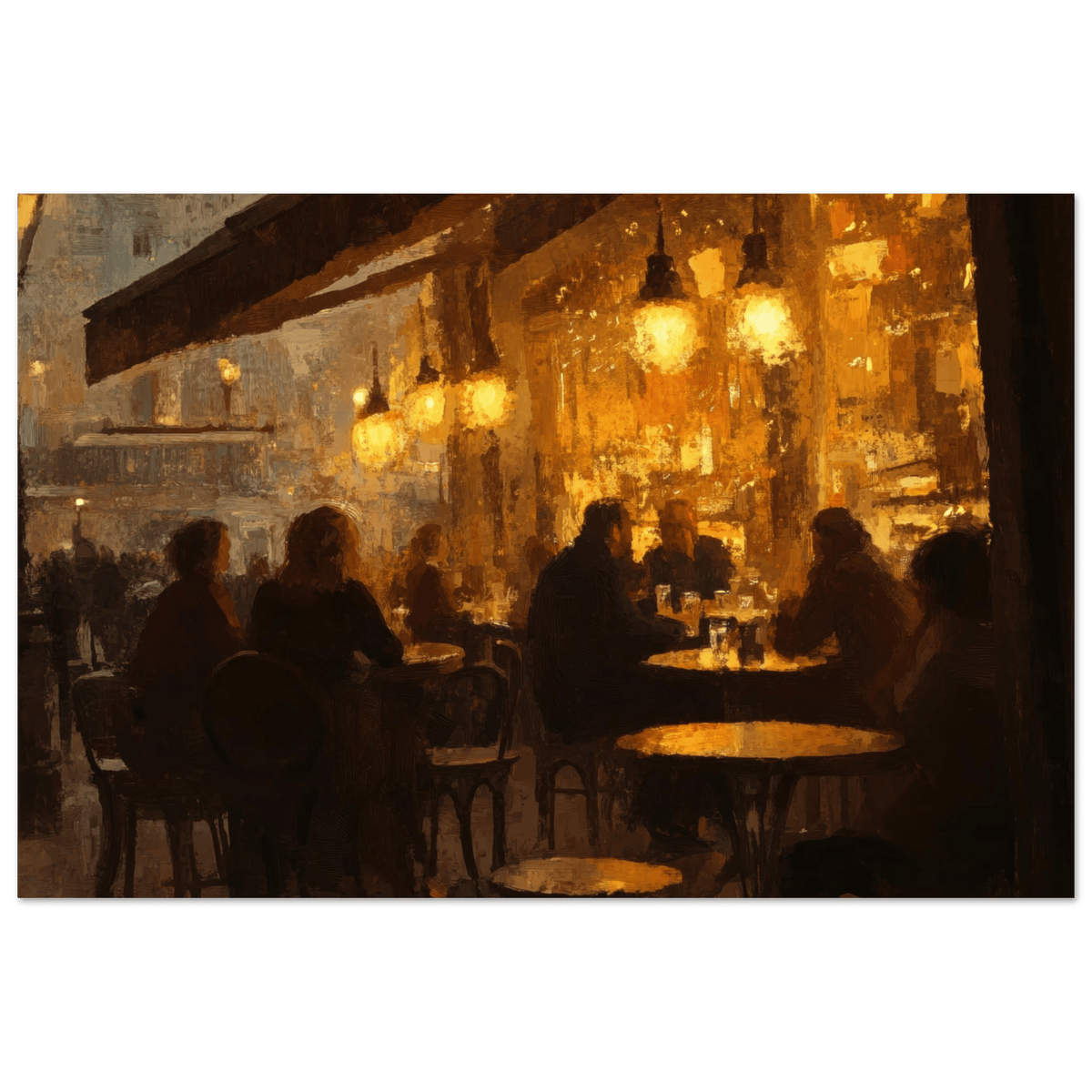 Parisian Cafe at Twilight A bustling cafe tears 4 - Shop Ai Art WebShop - Digital Art online Store