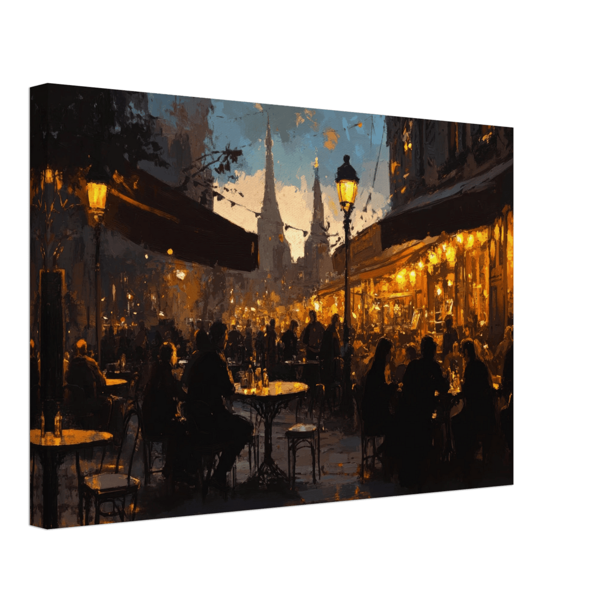 Parisian Cafe at Twilight A bustling cafe tears - Shop Ai Art WebShop - Digital Art online Store