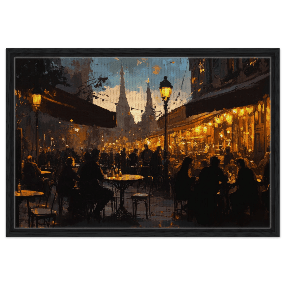Parisian Cafe at Twilight A bustling cafe tears - Shop Ai Art WebShop - Digital Art online Store
