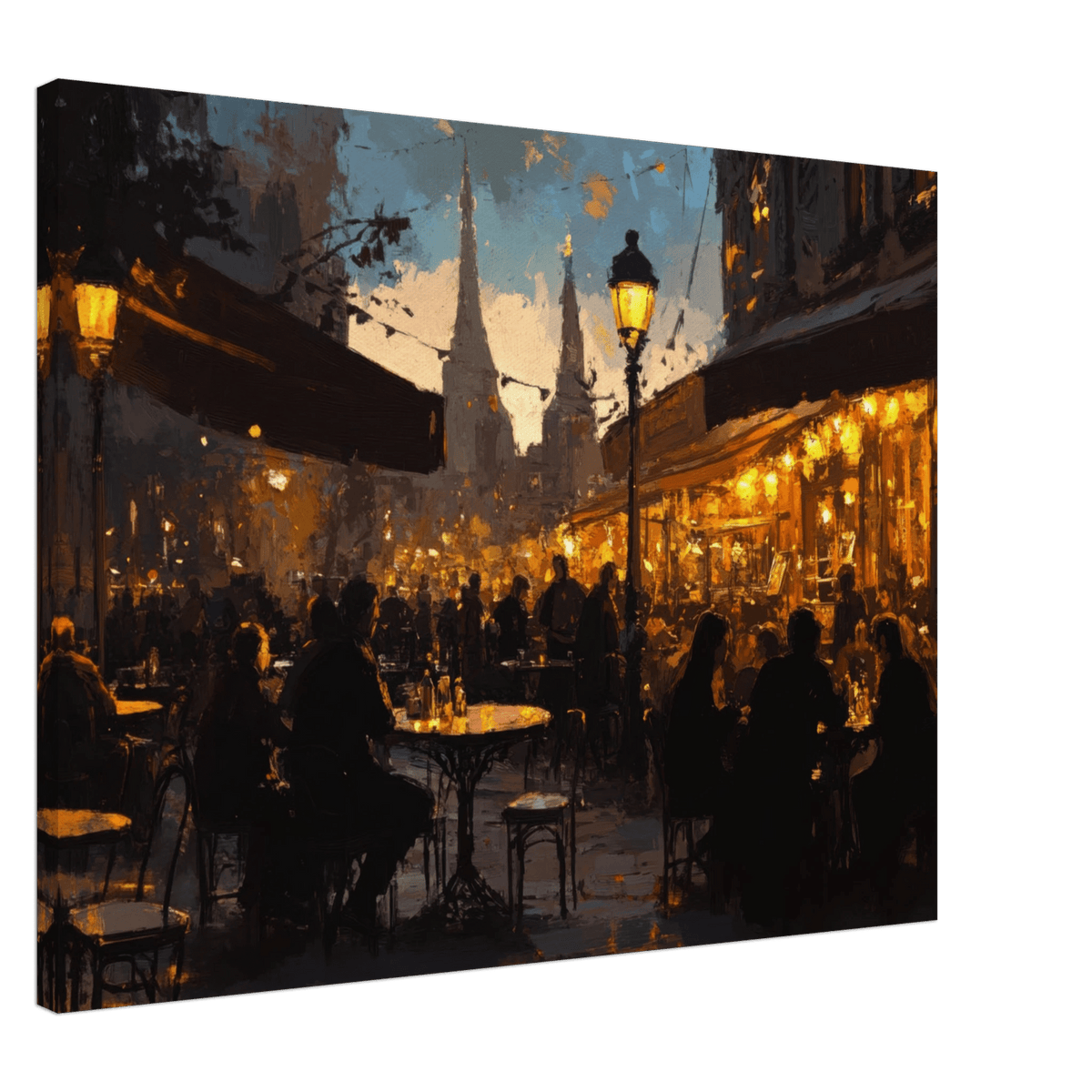 Parisian Cafe at Twilight A bustling cafe tears - Shop Ai Art WebShop - Digital Art online Store