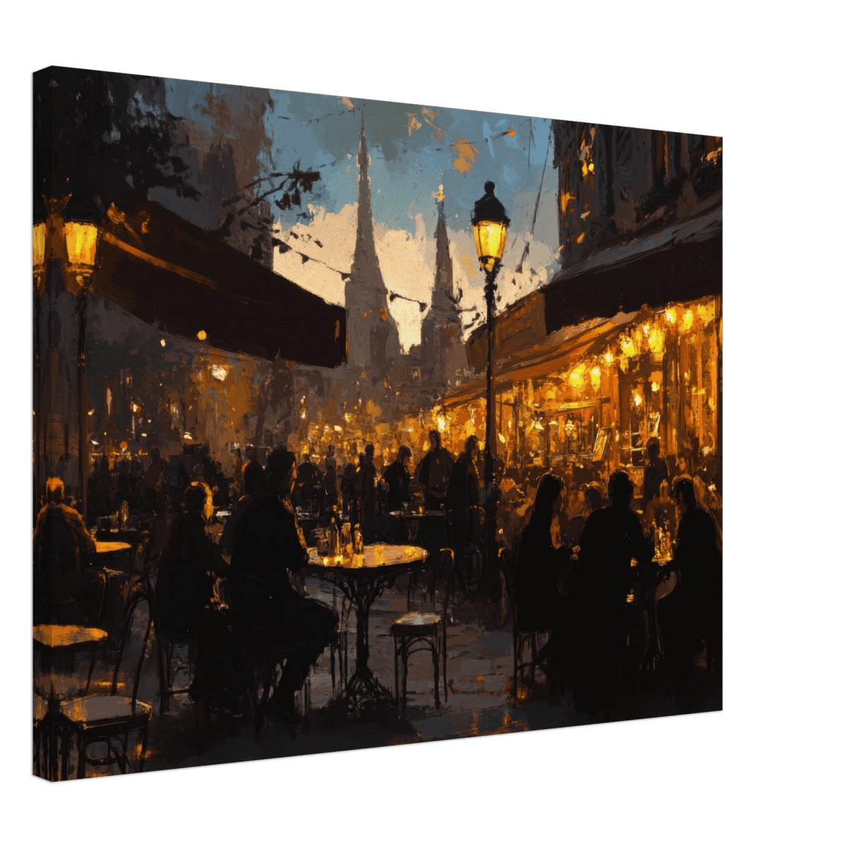 Parisian Cafe at Twilight A bustling cafe tears - Shop Ai Art WebShop - Digital Art online Store