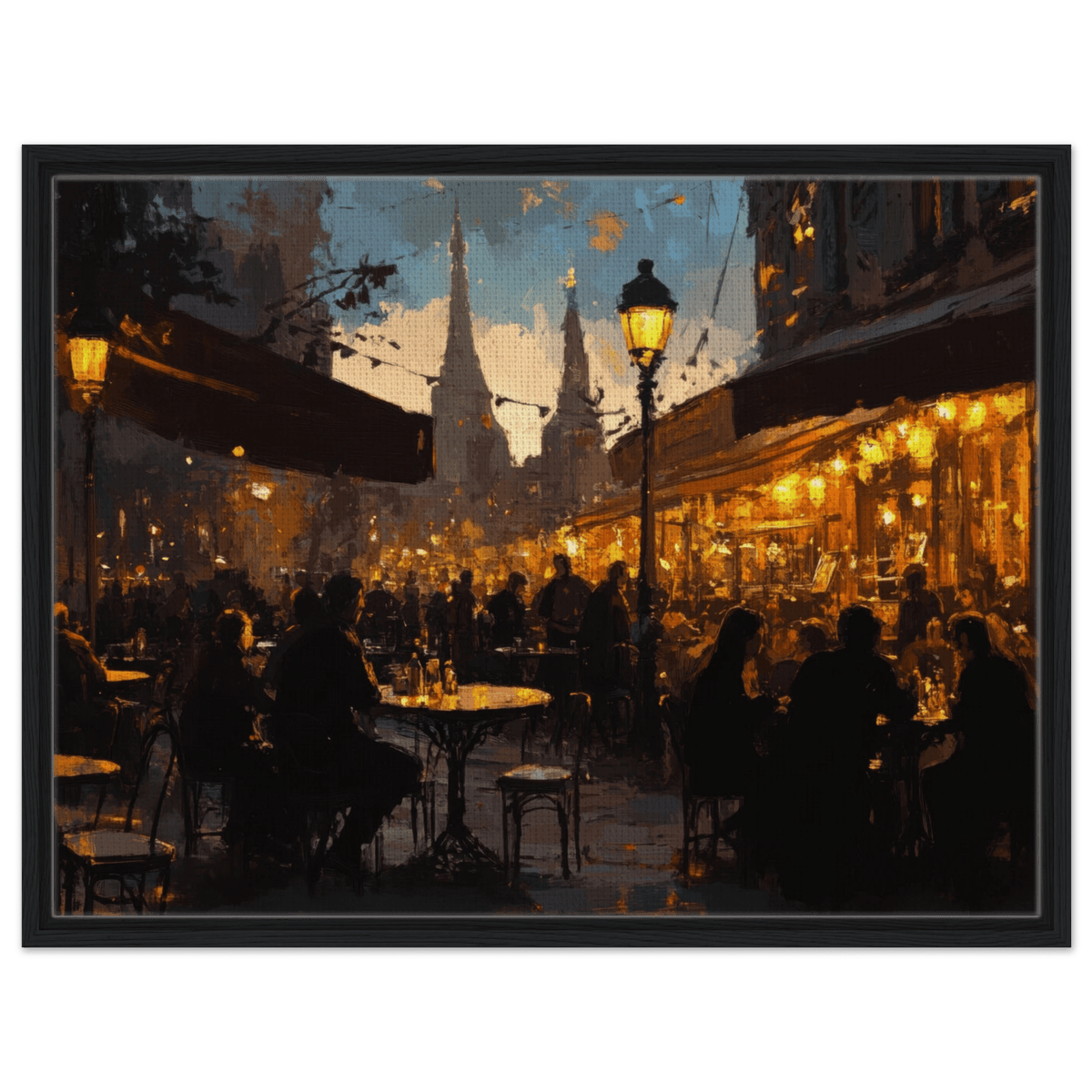 Parisian Cafe at Twilight A bustling cafe tears - Shop Ai Art WebShop - Digital Art online Store