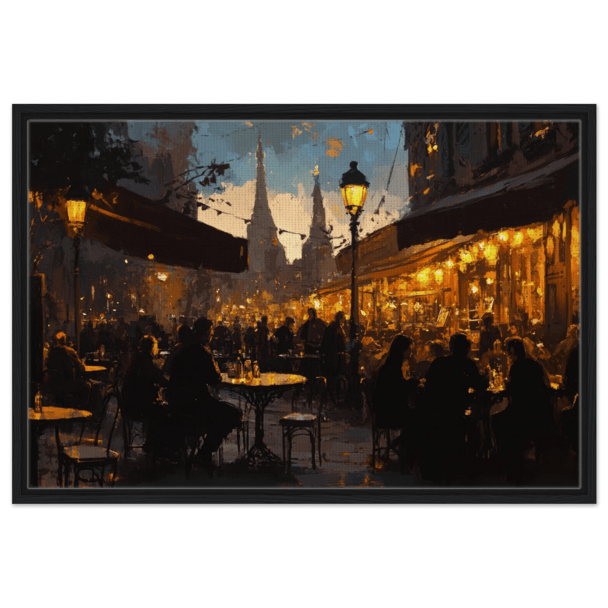 Parisian Cafe at Twilight A bustling cafe tears - Shop Ai Art WebShop - Digital Art online Store