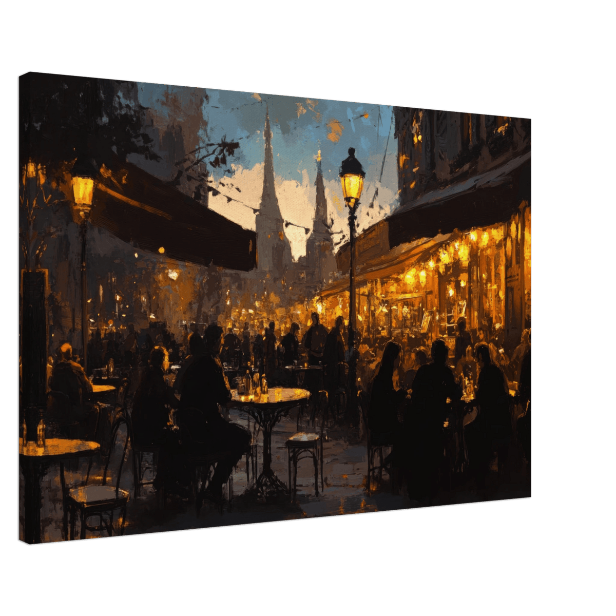 Parisian Cafe at Twilight A bustling cafe tears - Shop Ai Art WebShop - Digital Art online Store