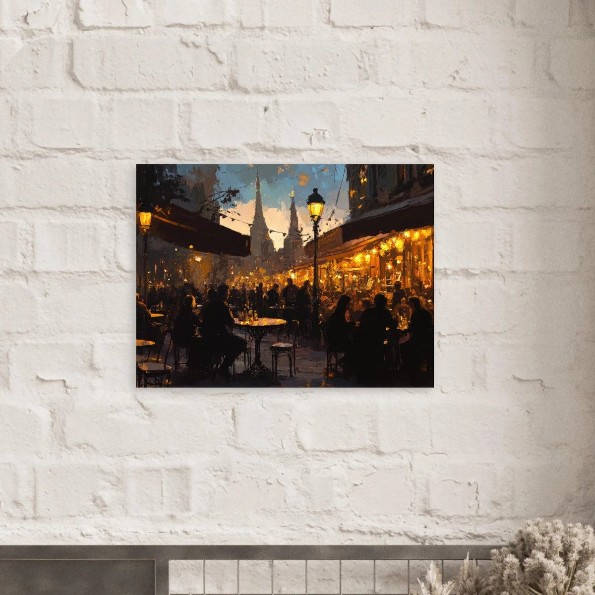 Parisian Cafe at Twilight A bustling cafe tears - Shop Ai Art WebShop - Digital Art online Store