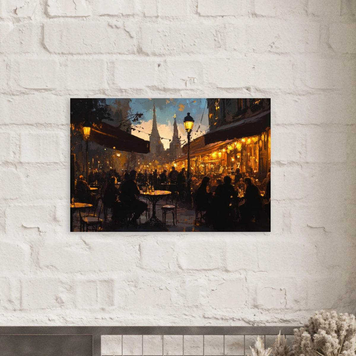 Parisian Cafe at Twilight A bustling cafe tears - Shop Ai Art WebShop - Digital Art online Store