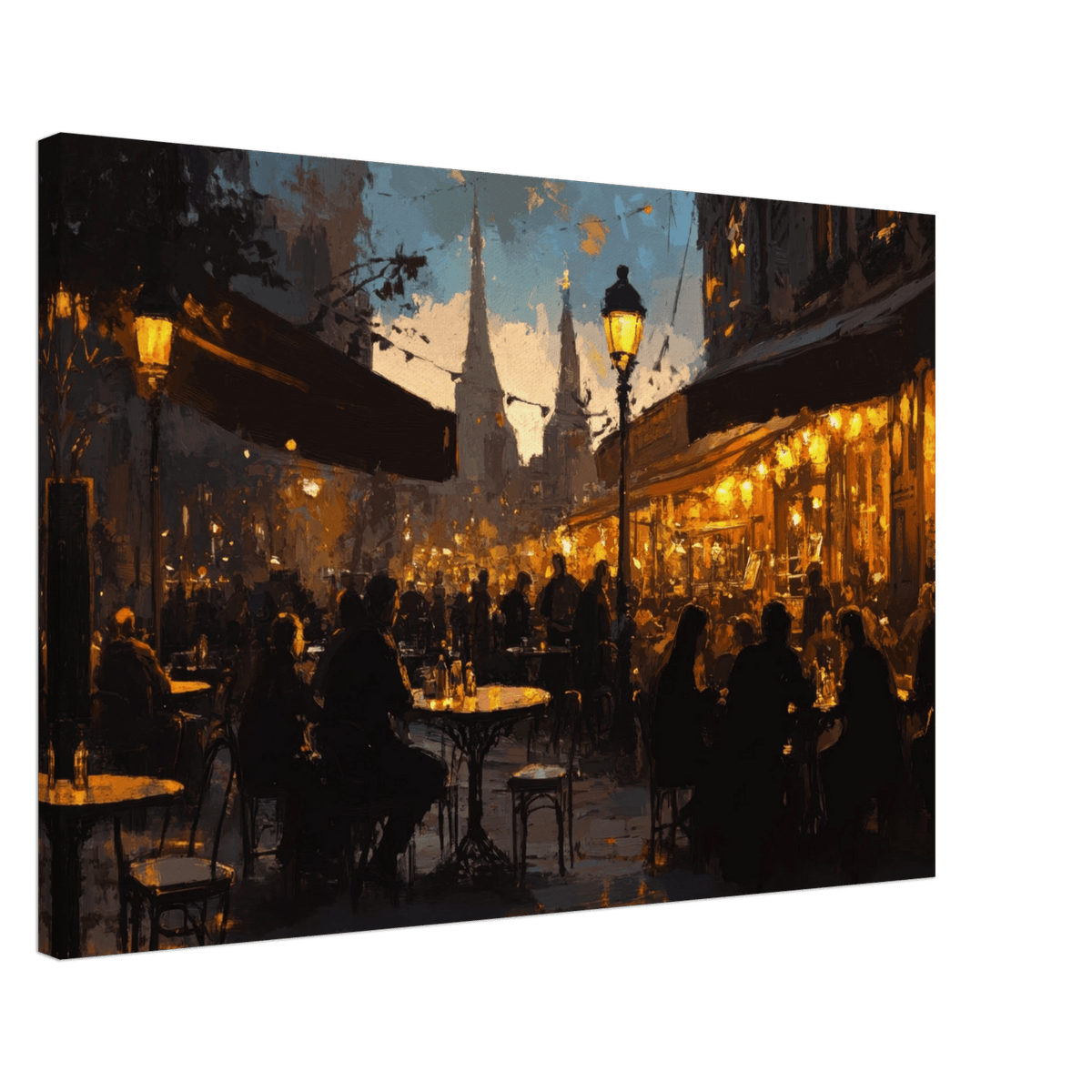 Parisian Cafe at Twilight A bustling cafe tears - Shop Ai Art WebShop - Digital Art online Store