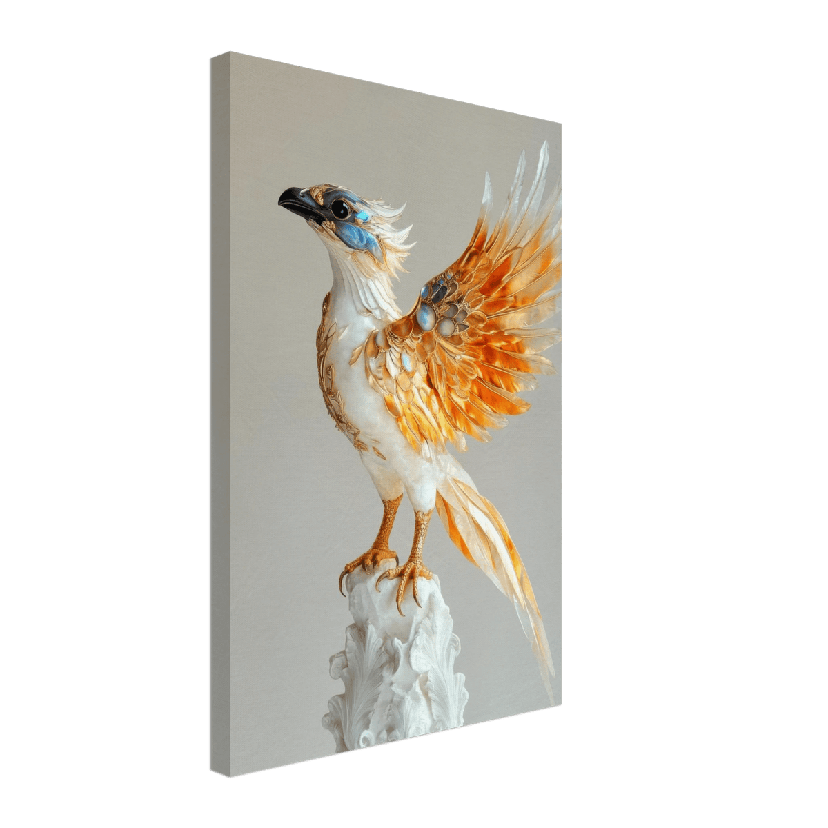 Photorealistic hybrid bird with gilded feathers - Shop Ai Art WebShop - Digital Art online Store