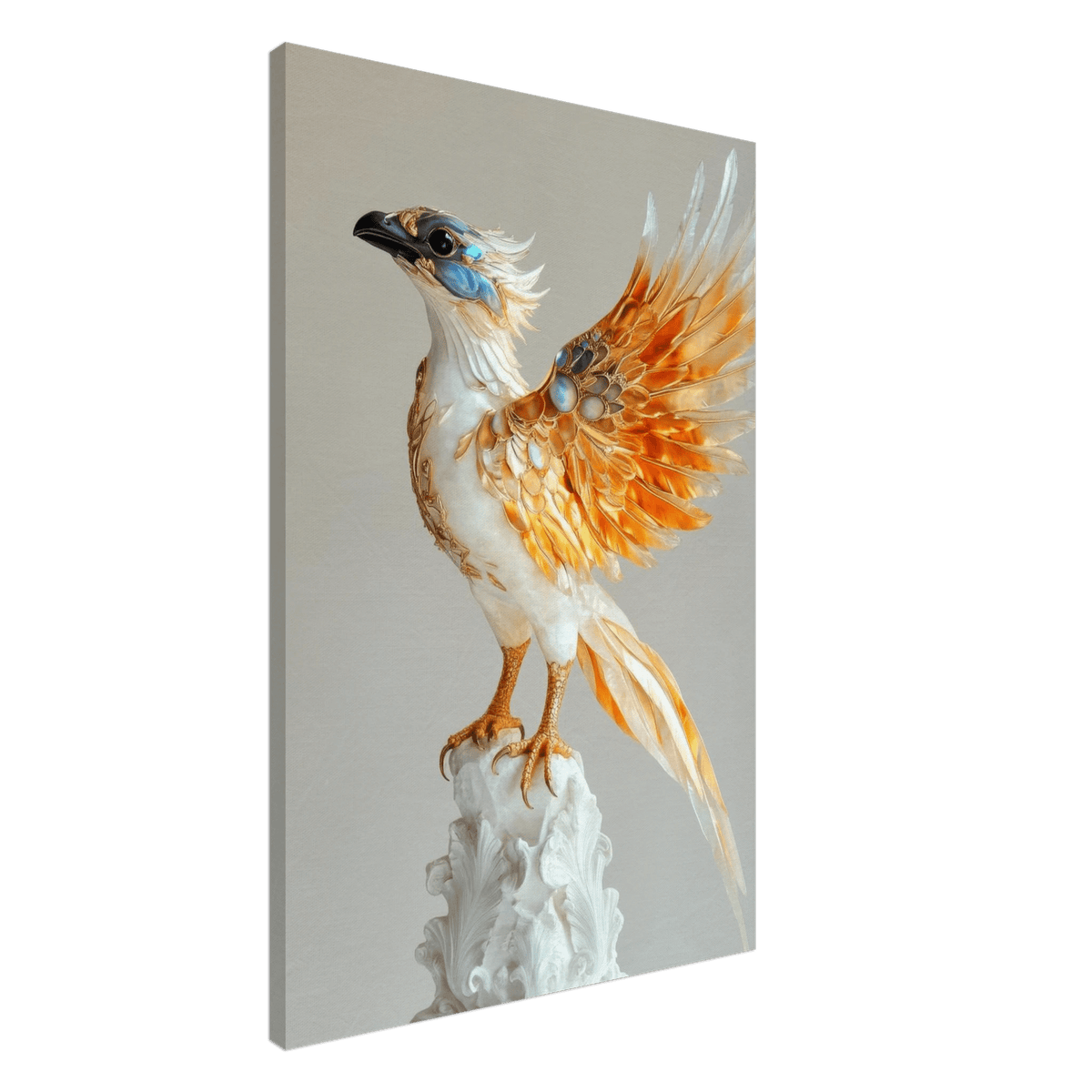 Photorealistic hybrid bird with gilded feathers - Shop Ai Art WebShop - Digital Art online Store