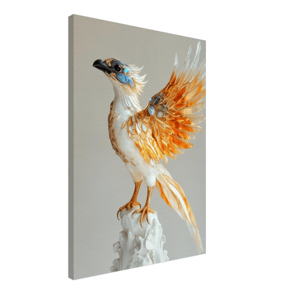 Photorealistic hybrid bird with gilded feathers - Shop Ai Art WebShop - Digital Art online Store