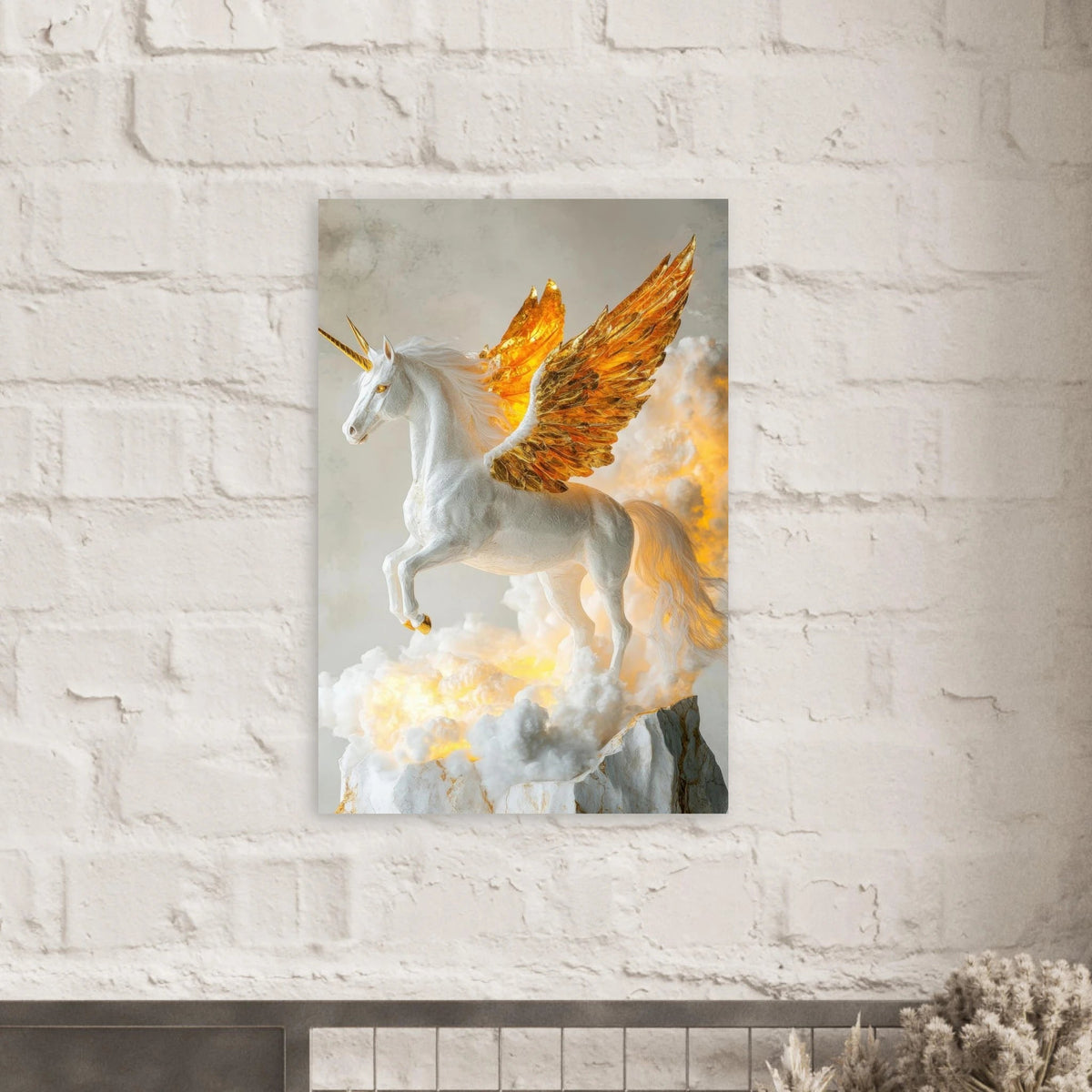 Photorealistic pegasus with golden wings - Shop Ai Art WebShop - Digital Art online Store