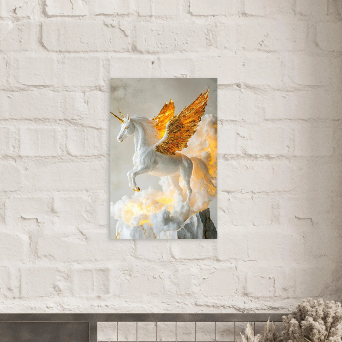 Photorealistic pegasus with golden wings - Shop Ai Art WebShop - Digital Art online Store